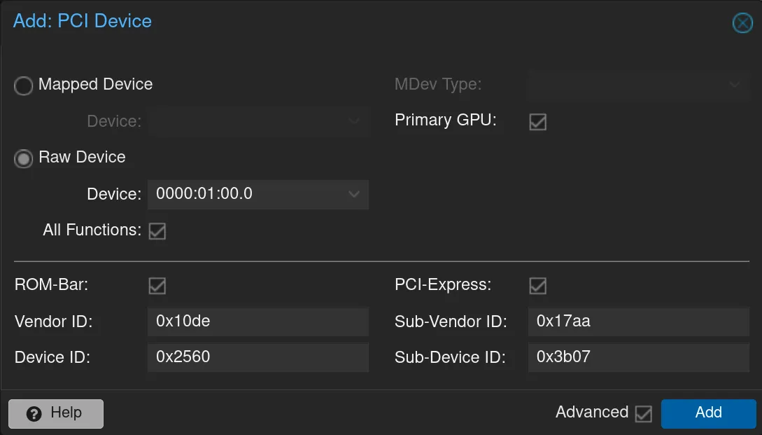 Add PCI device